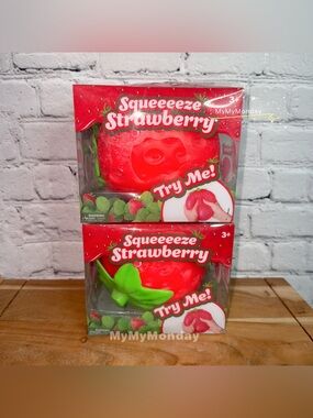 Sunny Days Jumbo Squeezy Strawberry Squishy Toy Bundle